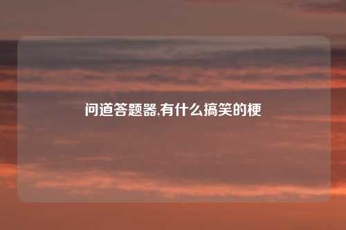 问道答题器,有什么搞笑的梗