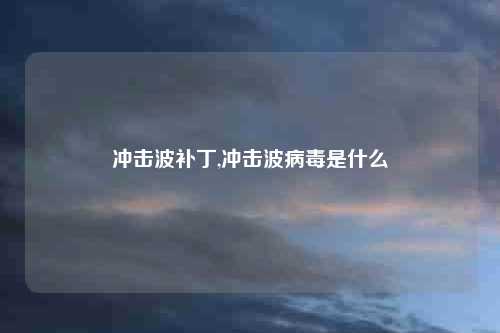 冲击波补丁,冲击波病毒是什么