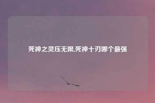 死神之灵压无限,死神十刃哪个最强