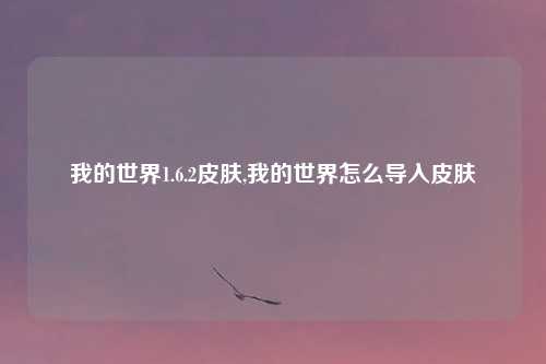我的世界1.6.2皮肤,我的世界怎么导入皮肤