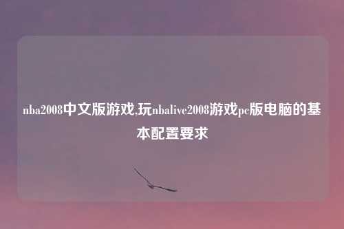 nba2008中文版游戏,玩nbalive2008游戏pc版电脑的基本配置要求