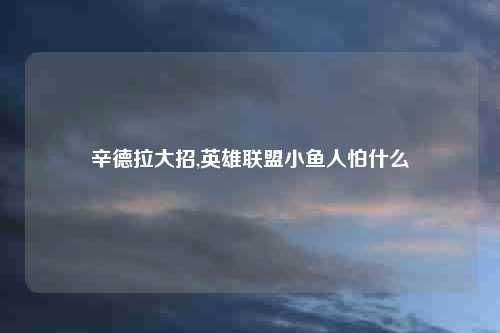 辛德拉大招,英雄联盟小鱼人怕什么