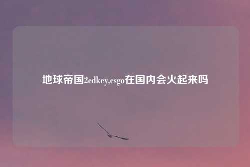地球帝国2cdkey,csgo在国内会火起来吗