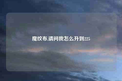 魔纹布,请问我怎么升到225