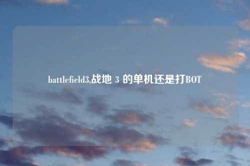 battlefield3,战地３的单机还是打BOT
