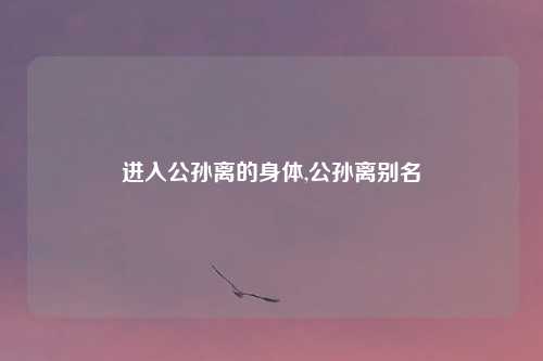 进入公孙离的身体,公孙离别名