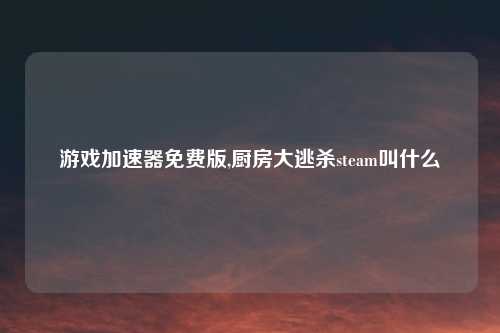 游戏加速器免费版,厨房大逃杀steam叫什么