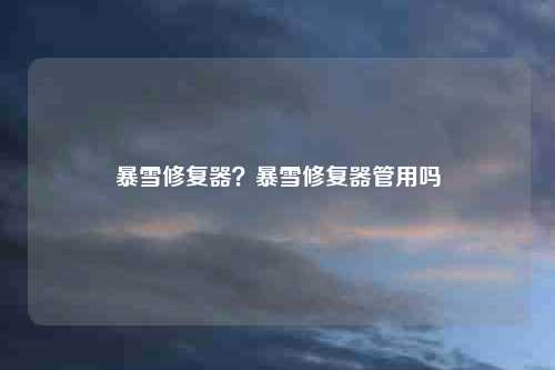 暴雪修复器？暴雪修复器管用吗