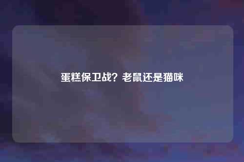 蛋糕保卫战？老鼠还是猫咪