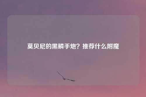 莫贝尼的黑鳞手炮？推荐什么附魔