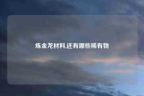 炼金龙材料,还有哪些稀有物
