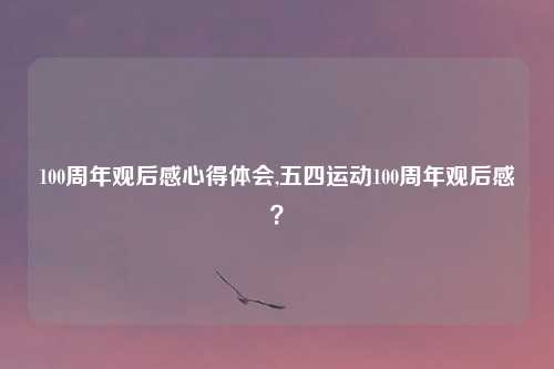 100周年观后感心得体会,五四运动100周年观后感？