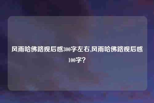 风雨哈佛路观后感300字左右,风雨哈佛路观后感100字？