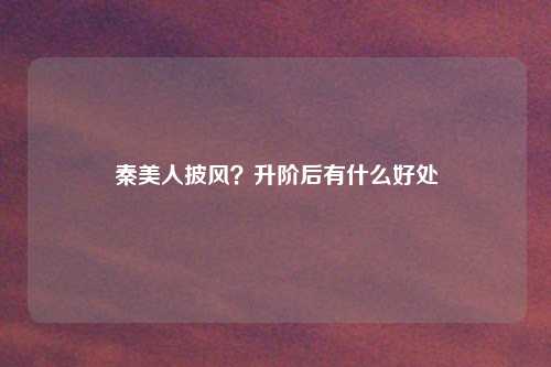 秦美人披风？升阶后有什么好处