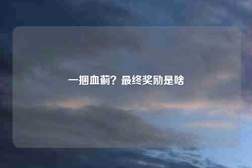 一捆血蓟？最终奖励是啥
