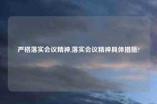 严格落实会议精神,落实会议精神具体措施?