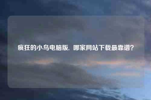疯狂的小鸟电脑版,  哪家网站下载最靠谱？