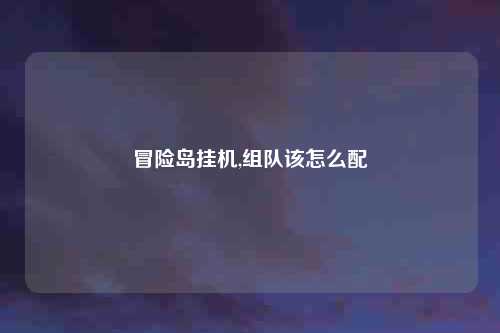 冒险岛挂机,组队该怎么配