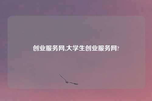 创业服务网,大学生创业服务网?