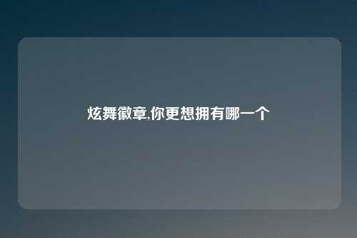 炫舞徽章,你更想拥有哪一个