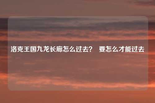 洛克王国九龙长廊怎么过去？  要怎么才能过去