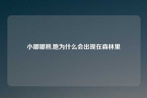 小嘟嘟熊,她为什么会出现在森林里