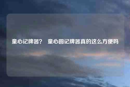 童心记牌器? 童心圆记牌器真的这么方便吗