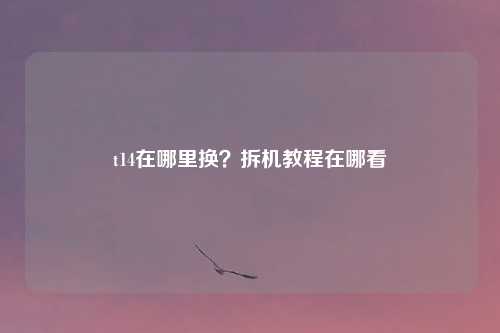 t14在哪里换?拆机教程在哪看