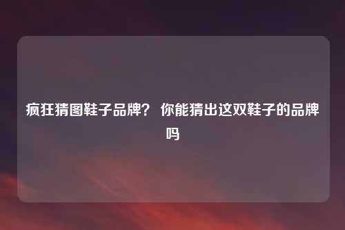 疯狂猜图鞋子品牌? 你能猜出这双鞋子的品牌吗