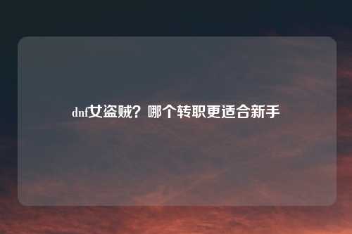 dnf女盗贼？哪个转职更适合新手