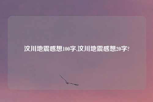 汶川地震感想100字,汶川地震感想20字?