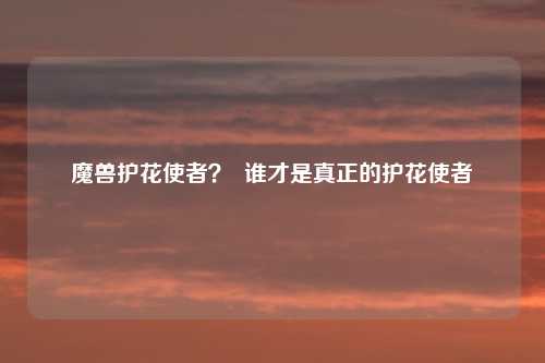 魔兽护花使者？  谁才是真正的护花使者