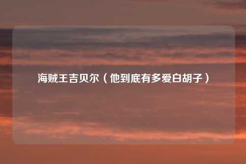 海贼王吉贝尔（他到底有多爱白胡子）