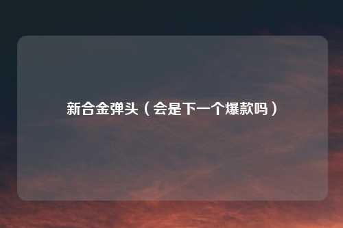 新合金弹头（会是下一个爆款吗）