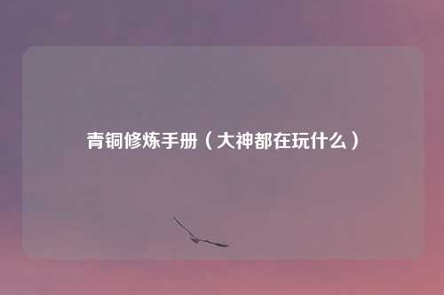 青铜修炼手册（大神都在玩什么）