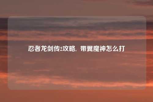 忍者龙剑传2攻略, 带翼魔神怎么打