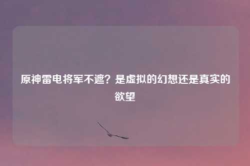 原神雷电将军不遮？是虚拟的幻想还是真实的欲望