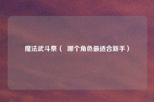魔法武斗祭（  哪个角色最适合新手）