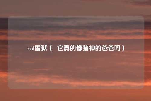 csol雷狱（  它真的像猪神的爸爸吗）