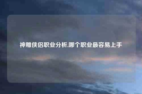神雕侠侣职业分析,哪个职业最容易上手