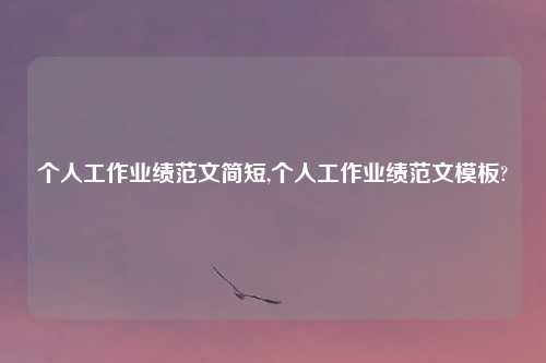 个人工作业绩范文简短,个人工作业绩范文模板?