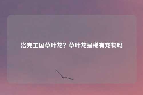 洛克王国草叶龙?草叶龙是稀有宠物吗