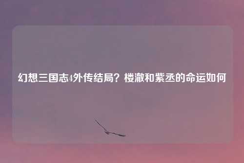 幻想三国志4外传结局?楼澈和紫丞的命运如何