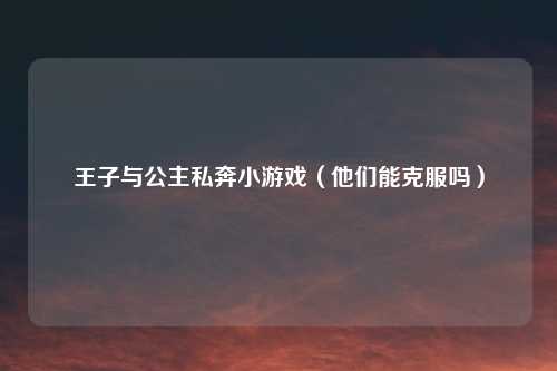 王子与公主私奔小游戏（他们能克服吗）