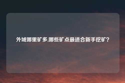外域哪里矿多,哪些矿点最适合新手挖矿?
