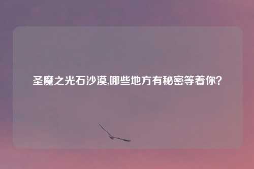 圣魔之光石沙漠,哪些地方有秘密等着你？