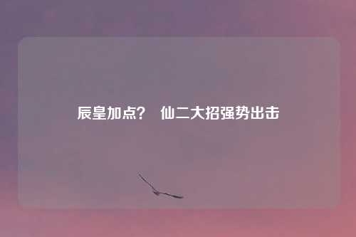 辰皇加点? 仙二大招强势出击