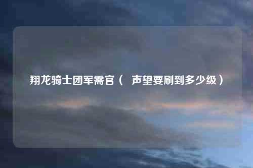 翔龙骑士团军需官（  声望要刷到多少级）