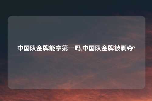 中国队金牌能拿第一吗,中国队金牌被剥夺?