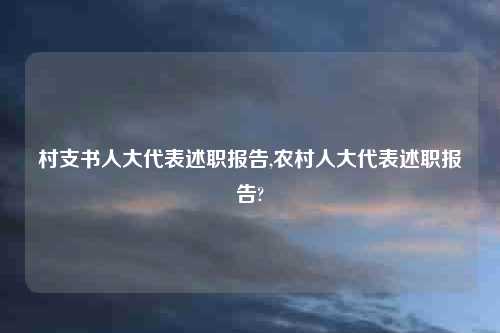 村支书人大代表述职报告,农村人大代表述职报告?